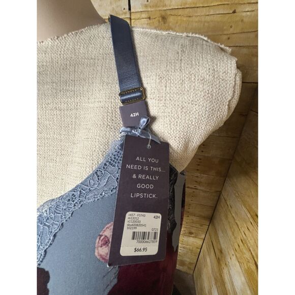 CACIQUE THE SERIOUSLY SEXY COLLECTION FLORAL PRINT BOOST PLUNGE SZ. 42H - Picture 6 of 7